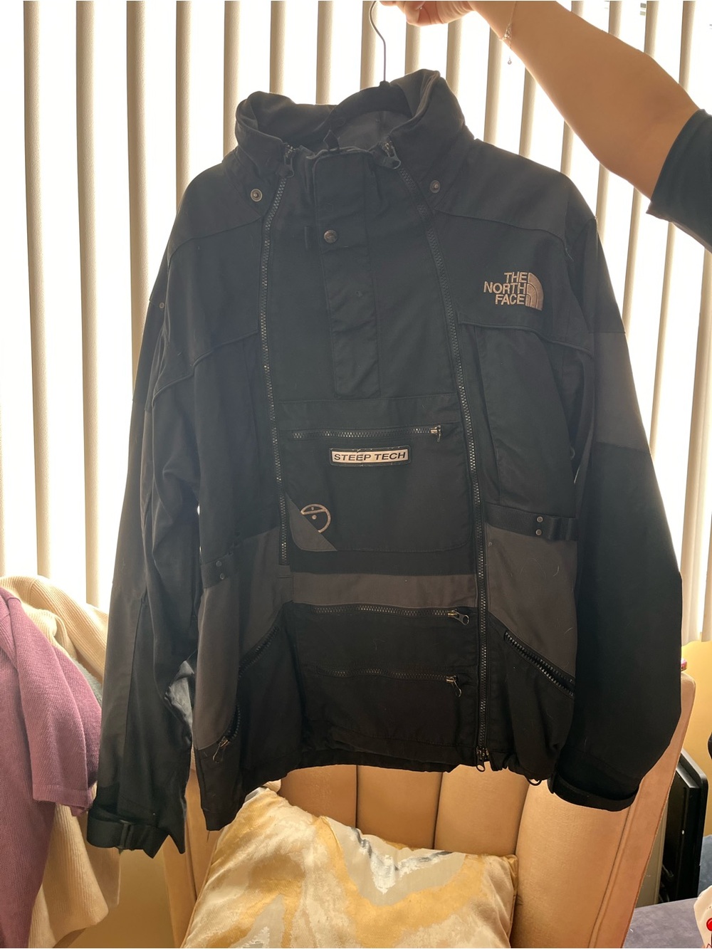 The North Face Men’s Steep Tech Black Jacket with Gray Panels - Picture 2 of 6